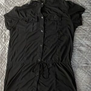 Gossip Girl Black Sheer Bathing Suit Coverup - Buttons down the front.